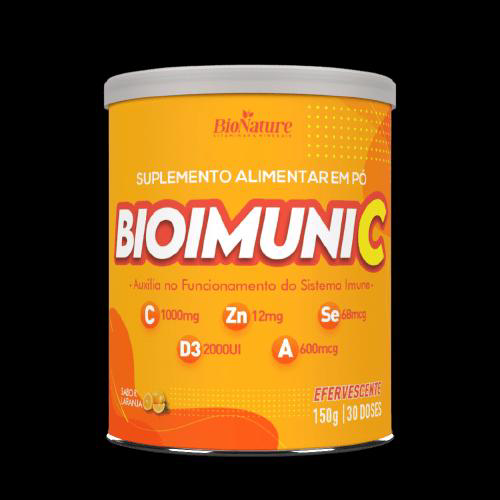 Bioimuni C Vitaminas C, D, A + Selenio E Zinco Efervecente 150G Bio Nature