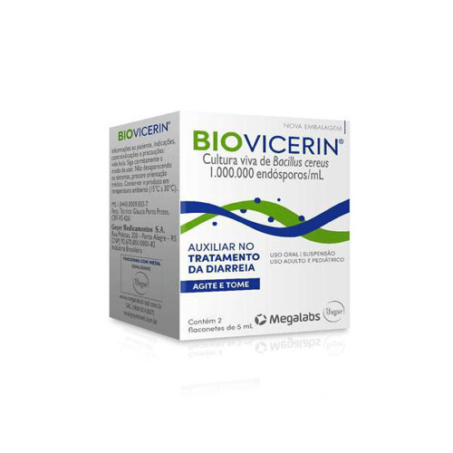 Biovicerin 1.000.000Esp Suspensão 2 Flaconete 5Ml