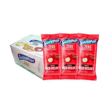 Bolinho Zero Sabor Red Velvet C/ Cream Cheese 40G / Display 12 Unid. Suavipan 3 Unidades