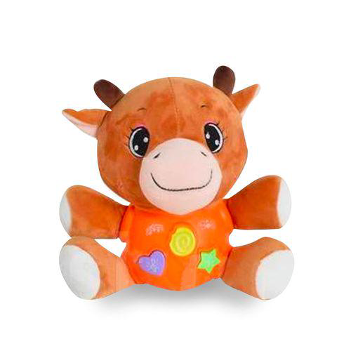 Boneco De Pelúcia Musical E Luminária Buddy's Cow Maxibaby