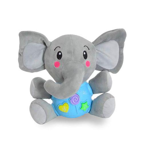 Boneco De Pelúcia Musical Luminária Buddys Elefante Maxibaby