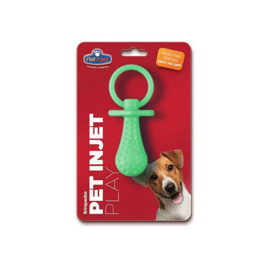 brinquedo veterinário pet injet play chupeta verde