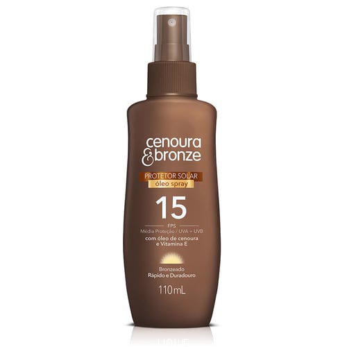 Imagem do produto Bronzeador Cenoura & Bronze Tri Complex Fps 15 Spray Com 110Ml