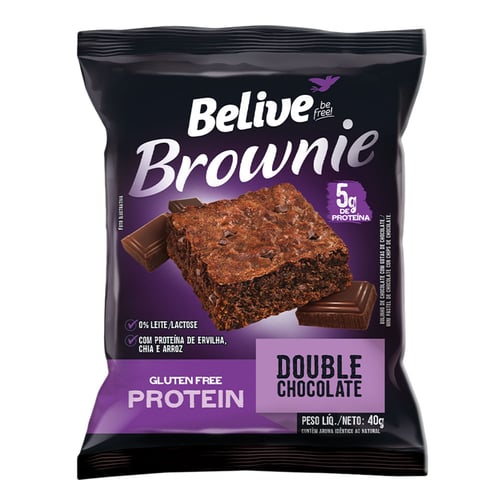 Brownie Belive Be Free Double Chocolate Sem Glúten 40G