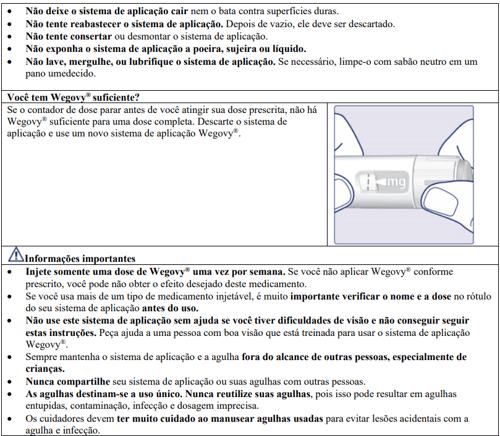 Imagem Complementar da Bula do Wegovy - 1,34mg/ml 1 Carpule Com 1,5ml De Solução De Uso Subcutâneo + 1 Sistema De Aplicação + 4 Agulhas Novofine Plus