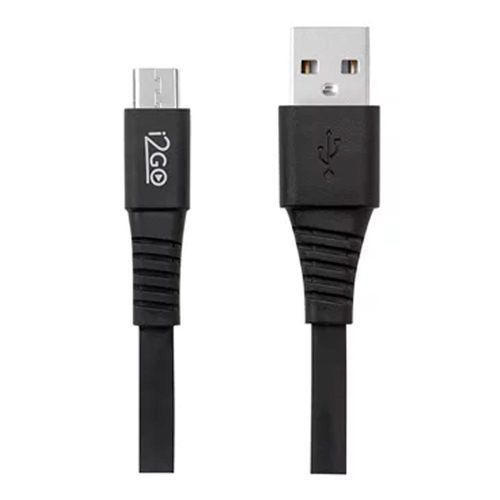 Cabo Micro Usb I2go 1,2M 2,4A Pvc Flexivél Flat Preto 1 Unidade