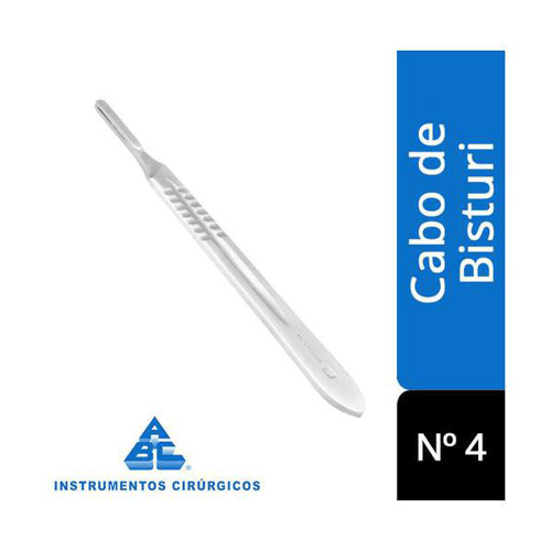 Cabo P/Bisturi Abc 0026 N.4 Inox 14Cm