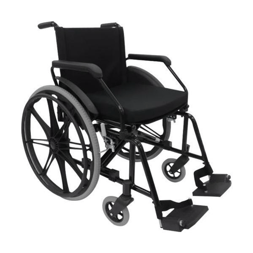Cadeira De Rodas Poty 50Cm Preta Pneus Antifuro Baxmann Jaguaribe Ortopedia Jaguaribe