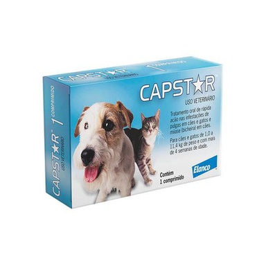 capstar 11,4mg para cães e gatos de 1,0 a 11,4kg com 1 comprimido