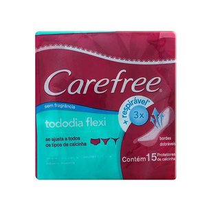 Carefree Absorvente Protetor Diario Todo Dia Flexi Sem Perfume Com 15 Unidades