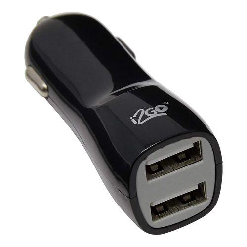 Carregador Veicular I2go Com 2 Saídas Usb Entrada 1224V Saída 5V2,1A Preto 1 Unidade