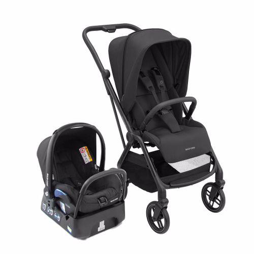 Carrinho Com Bebê Conforto Travel System Leona² Trio Maxicosi Essential Black