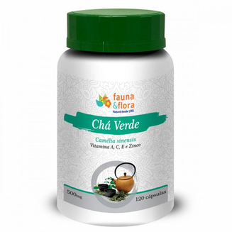 Imagem do produto Chá Verde Diurético Com Vitaminas A, C, E E Zinco 500Mg 120Caps Fauna & Flora