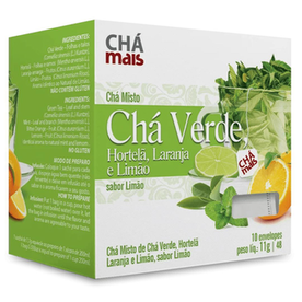 Chá Misto Chá Verde, Hortelã, Laranja e Limão 10 Sachês CháMais