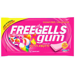 Chiclete Freegells Gum Tutti Frutti Goma De Mascar Com 5