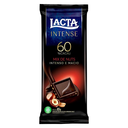 Imagem do produto Chocolate Lacta Intense 60% Cacau Mix De Nuts 85G