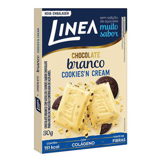 Chocolate Linea Branco Zero Açucar Cookieas Cream 30G