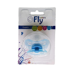 Imagem do produto Chupeta Fly Colors Bico De Silicone Redondo Tamanho 1 Estrela Azul Ref 146