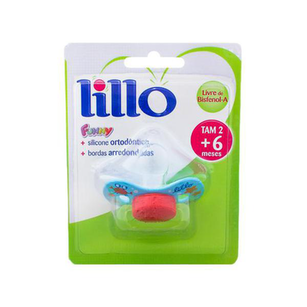 Chupeta Lillo Funny Silicone Ortodôntica Tamanho 2+ Meses Decorada Cores Sortidas