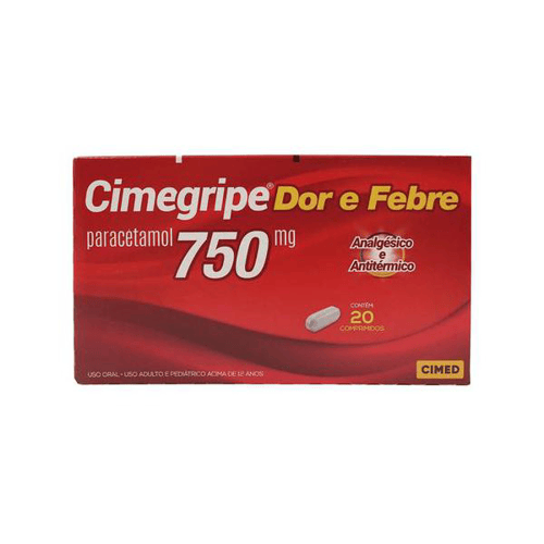 Cimegripe 750Mg Dor Febre Com 20 Comprimidos