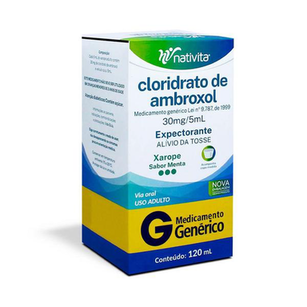 Imagem do produto Cloridrato De Ambroxol - Xarope 30Mg/5Ml Adulto Frasco Com 100Ml Nativita Genérico