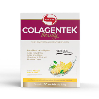 Colagentek Beauty Colágeno Abacaxi Com Hortelã 3,5G Vitafor 30 Sachês