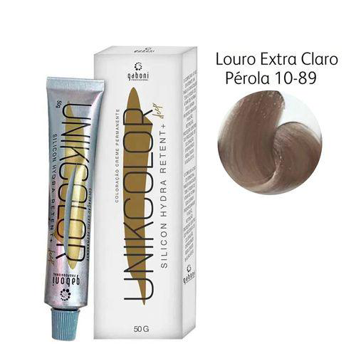 Coloração Creme Permanente Unikcolor 1089 Louro Extra Claro Perola Gaboni 50G