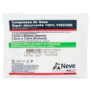 Compressas De Gaze Neve 13 Fios 7,5X7,5Cm 10 Unidades