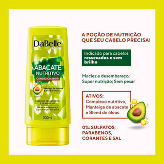 Condicionador Dabelle Abacate Nutritivo Para Cabelos Ressecados 200Ml