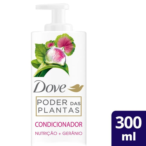 Condicionador Dove Poder Das Plantas Nutrição + Gernio Com 300Ml