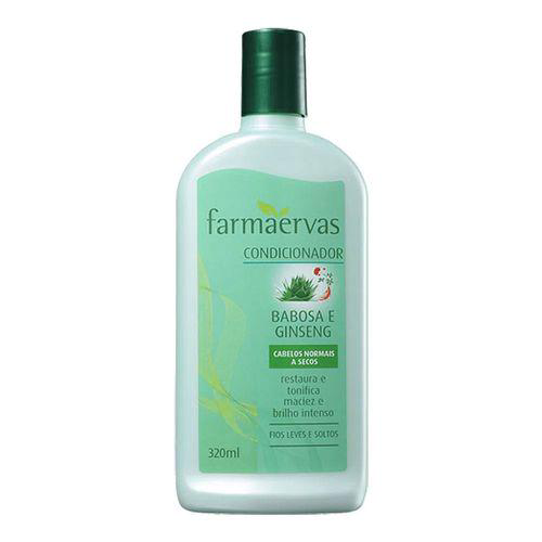 Condicionador - Farmaervas Babosa E Ginseng Para Cabelos Normais A Secos Com 320 Ml