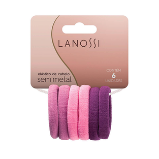 Imagem do produto Conjunto De Elástico Para Cabelo Lanossi Cor Violet 6 Unidades