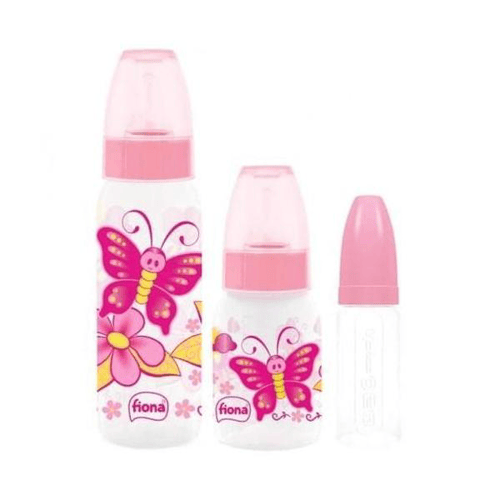 Imagem do produto Conjunto - De Mamadeiras Fiona: Miniform 50Ml E 120Ml Sil. Trad E 250Ml Sil. Trad. Rosa