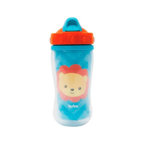 Imagem do produto Copo Buba Parede Dupla Com Canudo Animal Fun Leão 320Ml