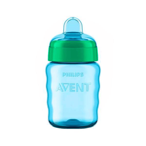 Copo Bico Silicone Philips Avent Easy Sip Cup Meninos 260Ml Bpa Free Azul E Verde / 9M+