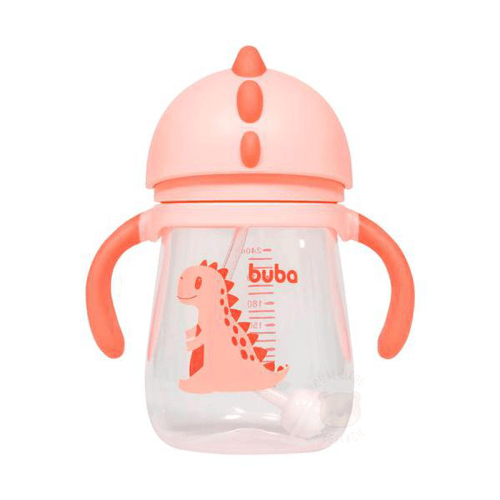 Imagem do produto Copo Com Alça Buba Baby Dino Rosa 240Ml