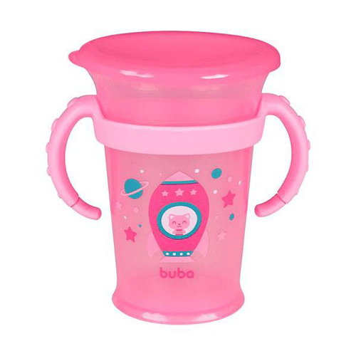 Copo De Treinamento Com Alça 360 Rosa 210Ml 18M+ Buba