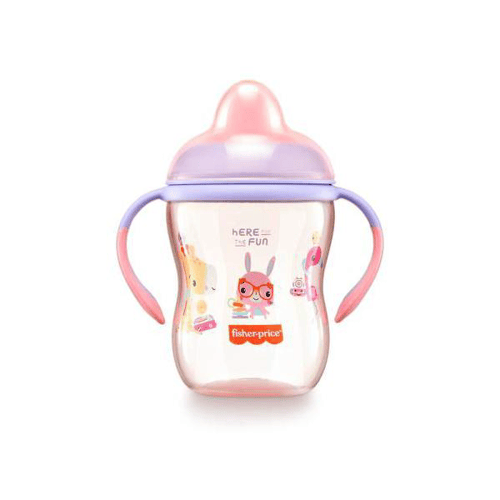 Copo De Treinamento Com Bico Semirígido First Moments Rosa Glitter Fisherprice Bb1015