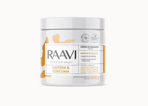 Creme De Massagem Cafeína E Cúrcuma 500G Raavi