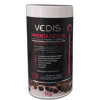 Creme De Massagem Pimenta Negra 1Kg Termo Ativador Vedis A