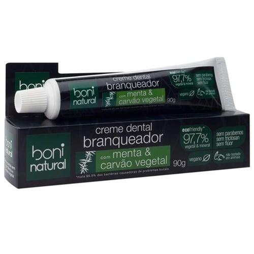 Imagem do produto Creme Dental Boni Natural Branqueador Menta E Carvao Vegetal 90G