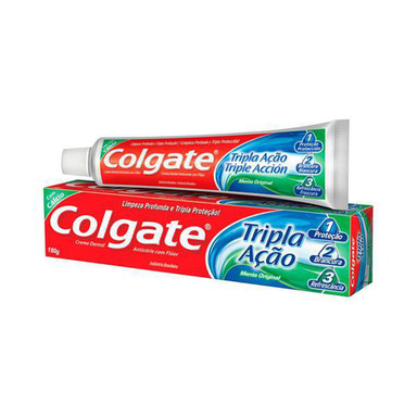 Creme Dental Colgate Tripla Ação Menta Original Com 180G - Dental Colgate Tripla Ação 180G