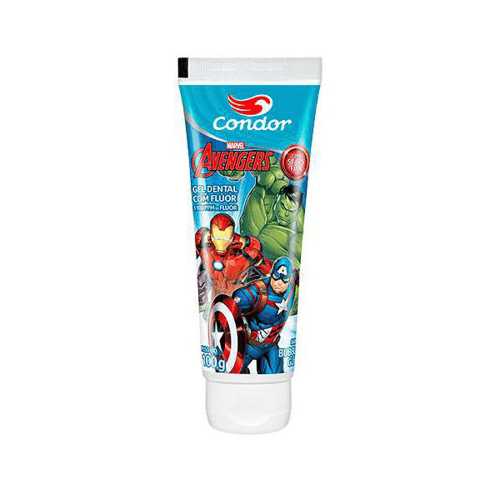 Creme Dental Infantil Com Flúor Avengers Sabor Bubble Gum Com 100G