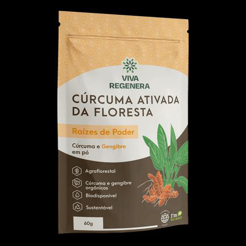 Cúrcuma Ativada Da Floresta Raizes De Poder S/ Pimenta 60G Viva Regenera