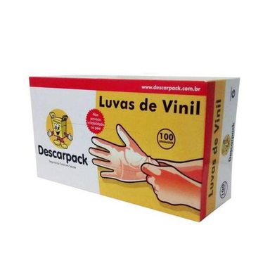 Descarpack Luva De Vinil Com Talco Tamanho Para Com 100Un