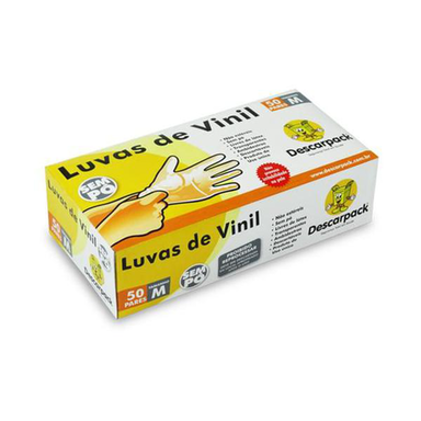 Descarpack Luva De Vinil Sem Talco Tamanho G Com 100Un