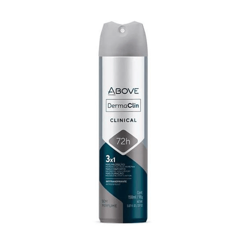 Desodorante Antitranspirante Aerosol Above Dermaclin Clinical Sem Perfume Com 150Ml