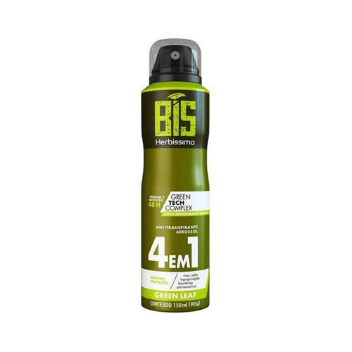 Desodorante Antitranspirante Aerosol Bís Herbíssimo Grean Leaf Com 150Ml