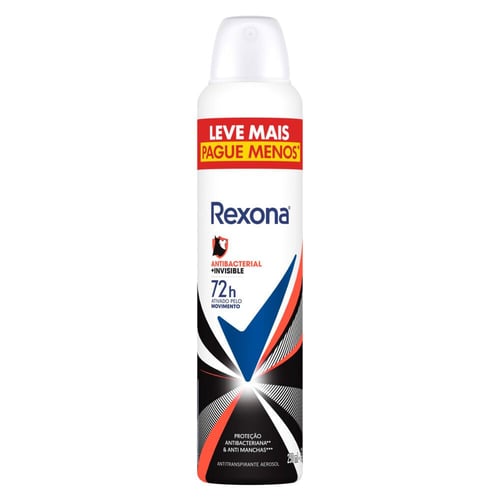 Imagem do produto Desodorante Antitranspirante Aerossol Rexona Antibacterial + Invisible Com 250Ml 250Ml