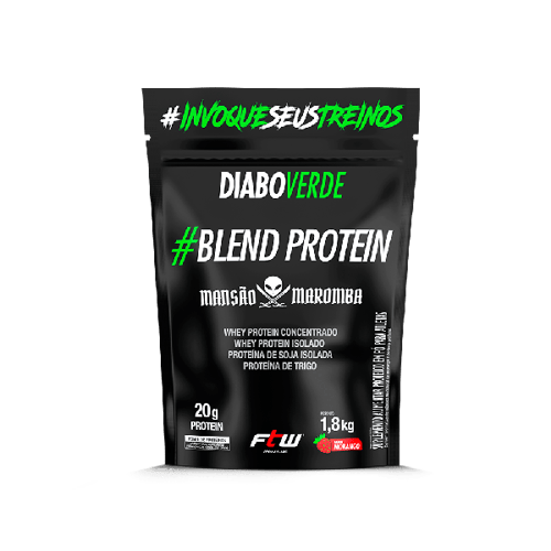 Diabo Verde Blend Protein Mansão Maromba Refil Morango Ftw Fitoway 1800G